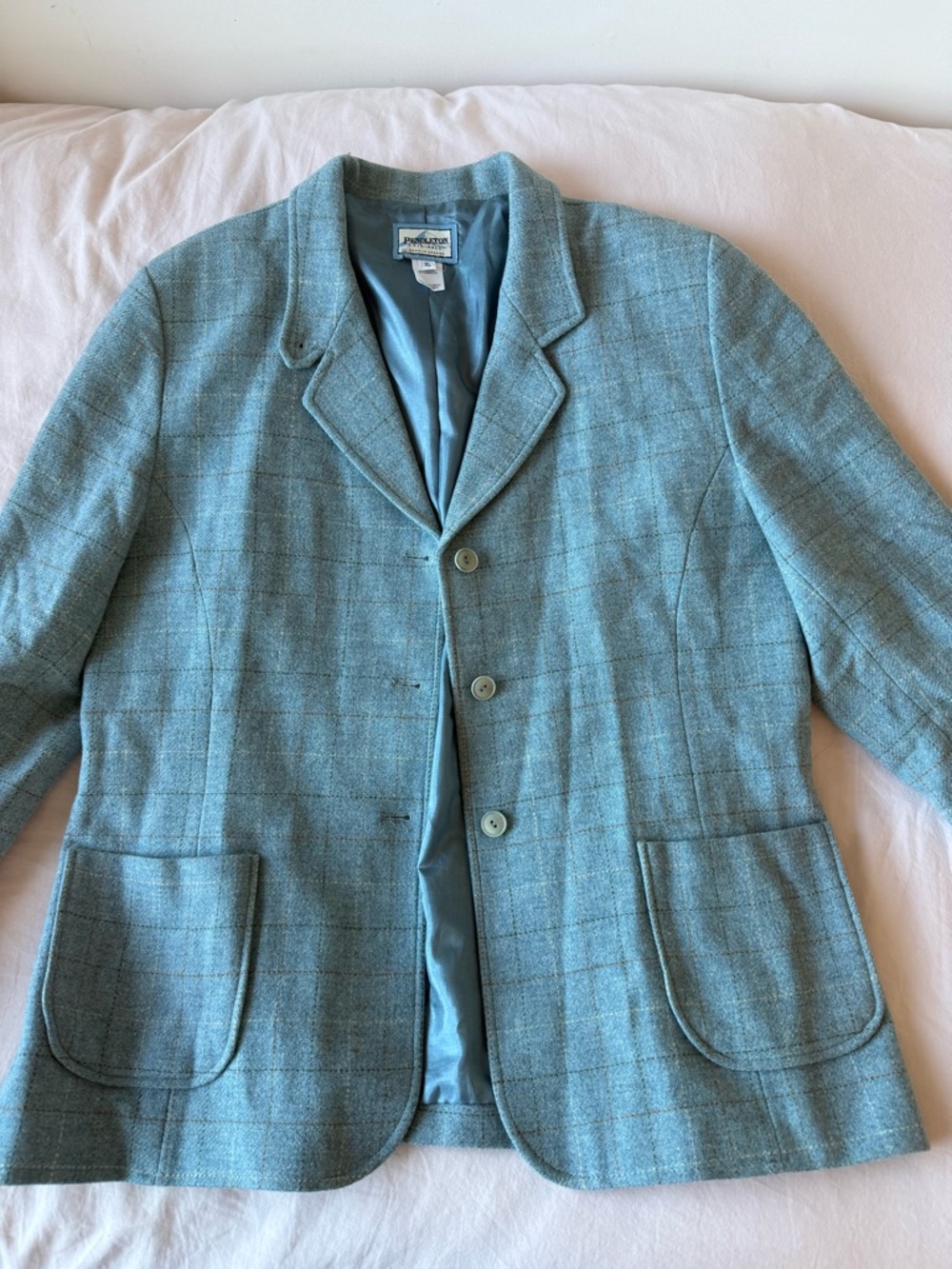 Pendleton Light Blue Tweed Sport Coat